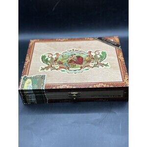Flor De Las Antilles Cigar Box Empty Toros Stamps Sun Silver Latch Decorative